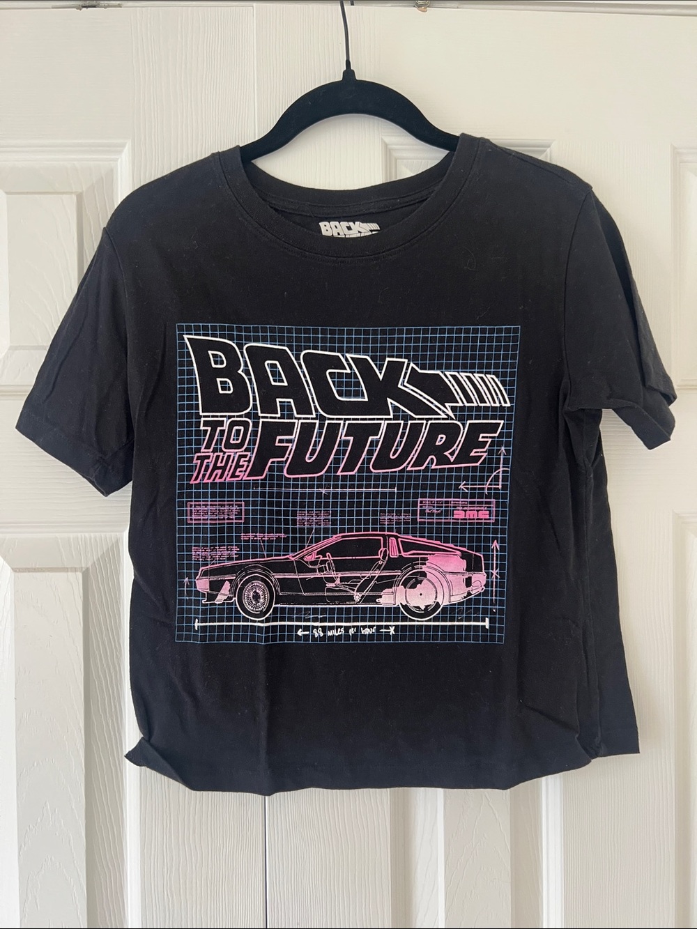 'Back to the Future' Graphic Tee - Black with Pink Accent